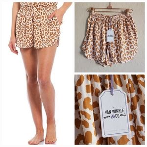 Van Winkle & CO Animal Print Sleep Shorts XS NWT